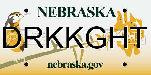 DRKKGHT Nebraska License Plate