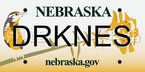 DRKNES Nebraska License Plate
