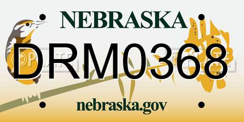 DRM0368 Nebraska License Plate