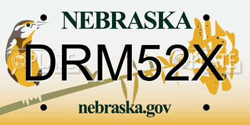 DRM52X Nebraska License Plate