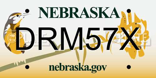 DRM57X Nebraska License Plate
