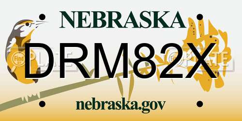 DRM82X Nebraska License Plate