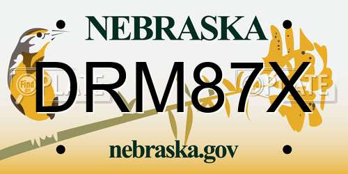 DRM87X Nebraska License Plate