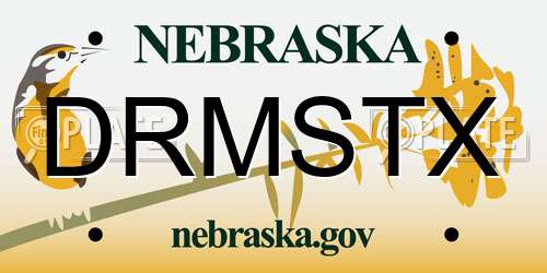 DRMSTX Nebraska License Plate
