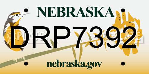 DRP7392 Nebraska License Plate
