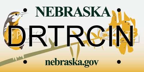 DRTRCIN Nebraska License Plate