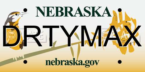 DRTYMAX Nebraska License Plate