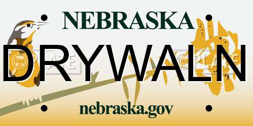 DRYWALN Nebraska License Plate