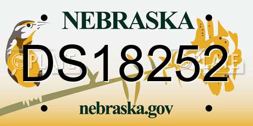 DS18252 Nebraska License Plate