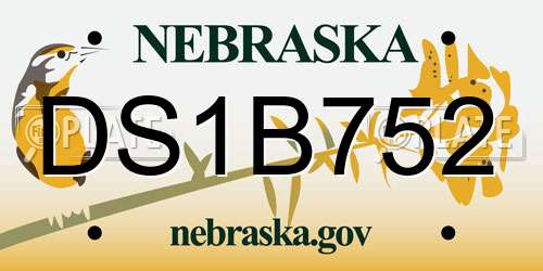 DS1B752 Nebraska License Plate