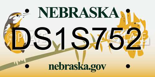 DS1S752 Nebraska License Plate