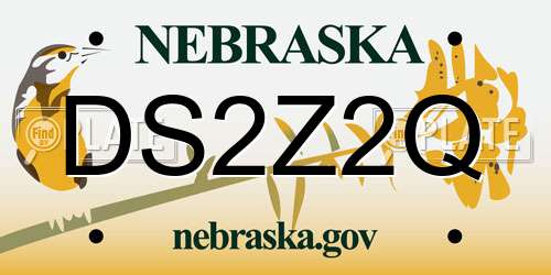 DS2Z2Q Nebraska License Plate