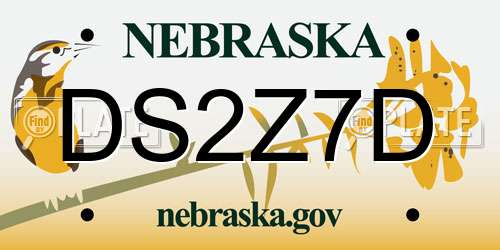 DS2Z7D Nebraska License Plate