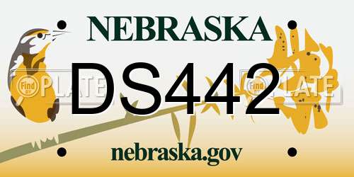 DS442 Nebraska License Plate