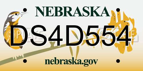 DS4D554 Nebraska License Plate