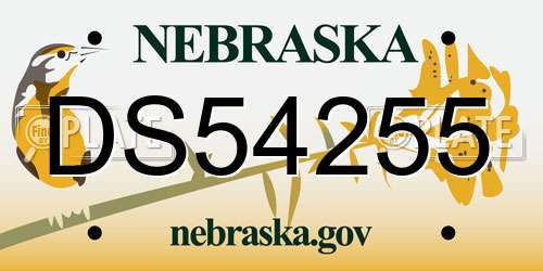 DS54255 Nebraska License Plate