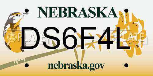 DS6F4L Nebraska License Plate