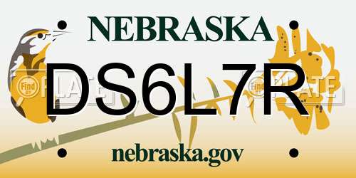 DS6L7R Nebraska License Plate