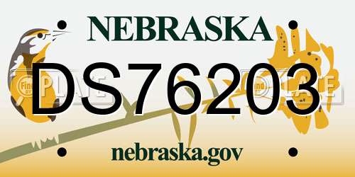 DS76203 Nebraska License Plate