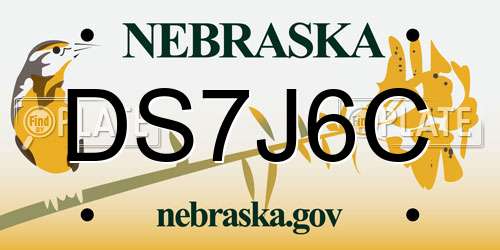 DS7J6C Nebraska License Plate