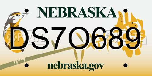 DS7O689 Nebraska License Plate