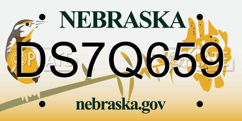 DS7Q659 Nebraska License Plate