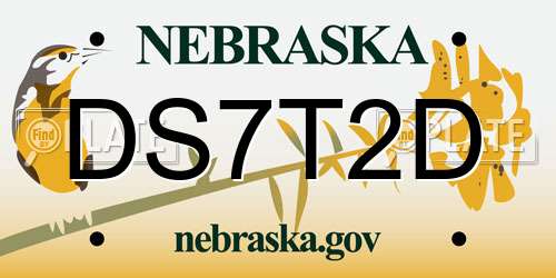 DS7T2D Nebraska License Plate