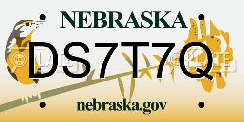 DS7T7Q Nebraska License Plate