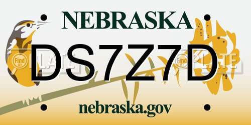 DS7Z7D Nebraska License Plate