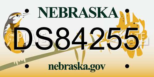 DS84255 Nebraska License Plate