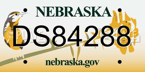 DS84288 Nebraska License Plate