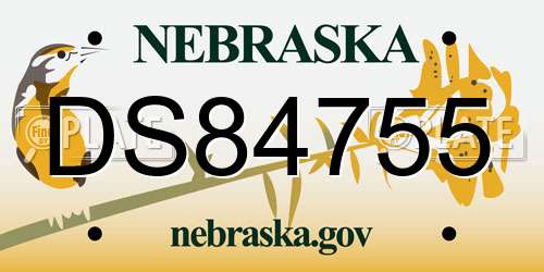 DS84755 Nebraska License Plate