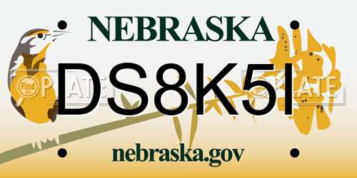 DS8K5I Nebraska License Plate