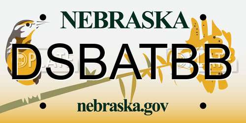 DSBATBB Nebraska License Plate