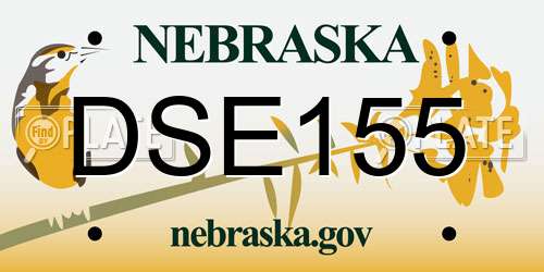 DSE155 Nebraska License Plate