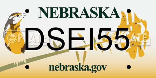 DSEI55 Nebraska License Plate