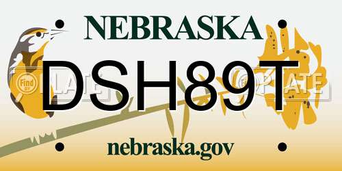DSH89T Nebraska License Plate