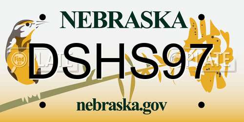 DSHS97 Nebraska License Plate