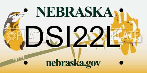 DSI22L Nebraska License Plate