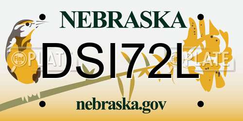 DSI72L Nebraska License Plate