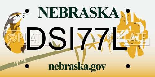 DSI77L Nebraska License Plate