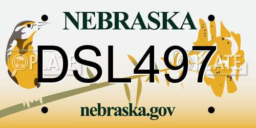 DSL497 Nebraska License Plate