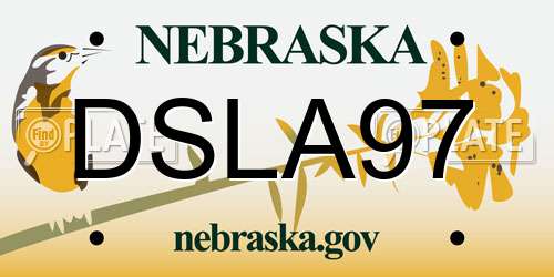 DSLA97 Nebraska License Plate