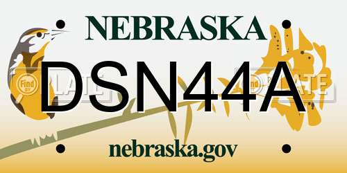 DSN44A Nebraska License Plate