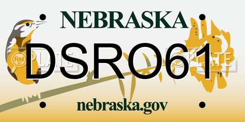 DSRO61 Nebraska License Plate