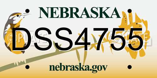 DSS4755 Nebraska License Plate
