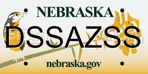 DSSAZSS Nebraska License Plate