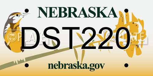 DST220 Nebraska License Plate