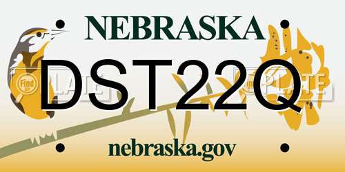 DST22Q Nebraska License Plate