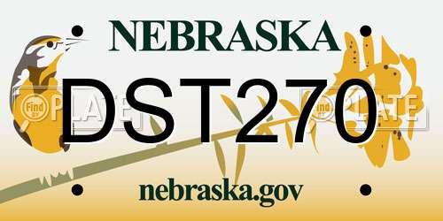 DST270 Nebraska License Plate